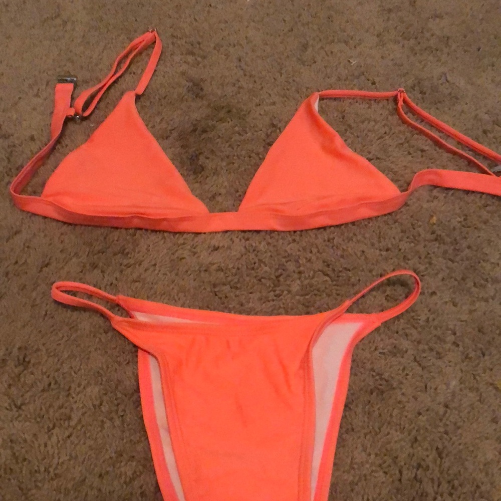 coral bikini set